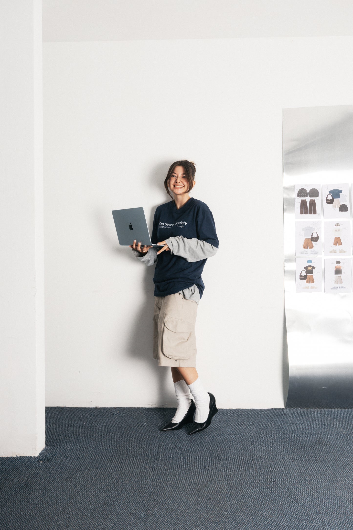 Camiseta Regular 'Yokohama' Azul Marinho