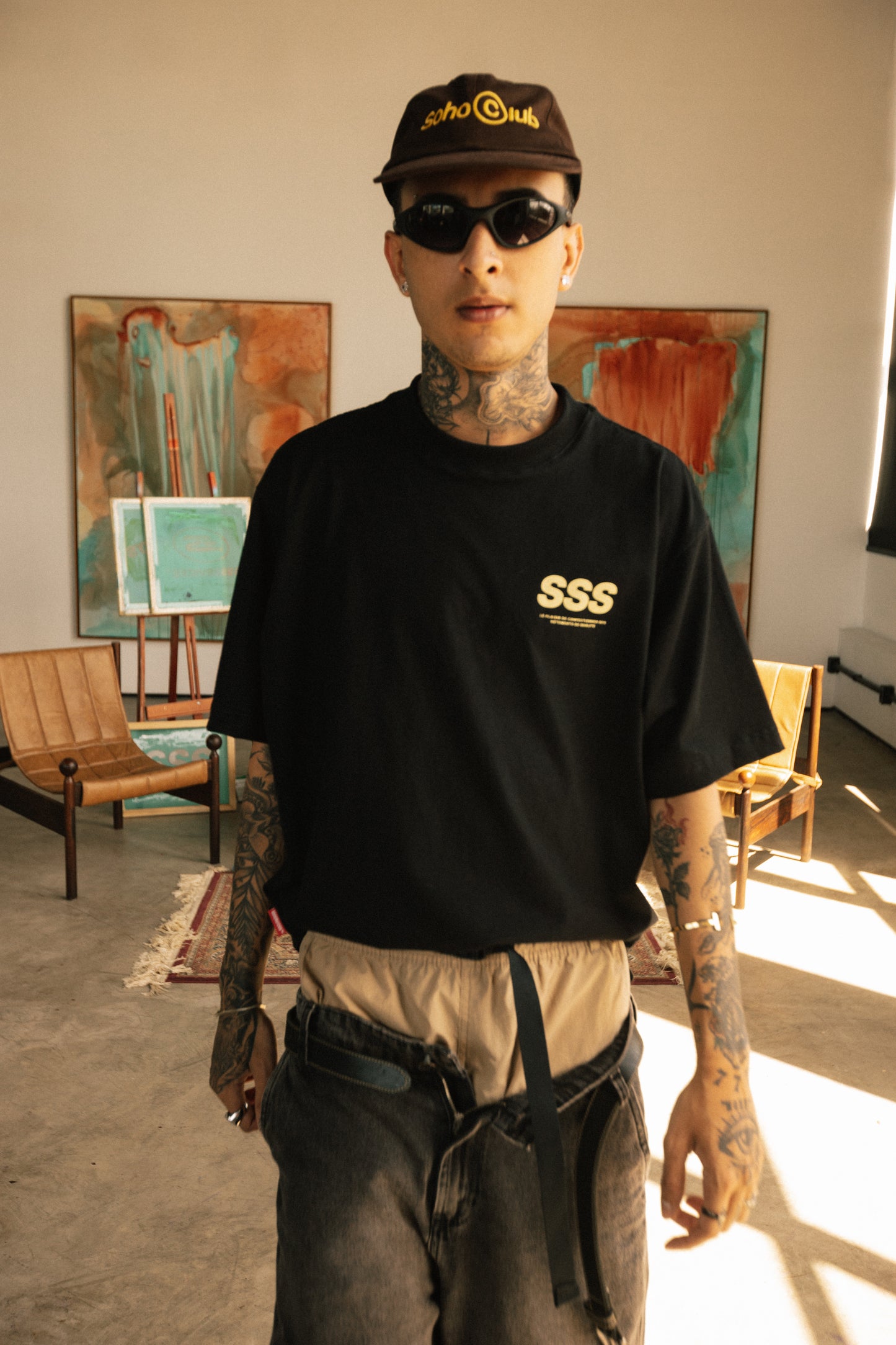 Camisa boxy "SSS Ring" Preta