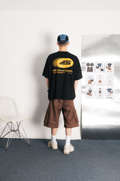 Camiseta Boxy 'Soho Logistics' Preta