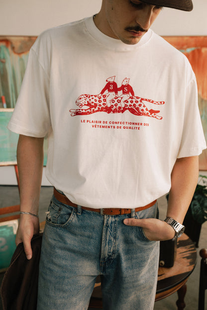 Camisa Boxy "Leopard" Off-white