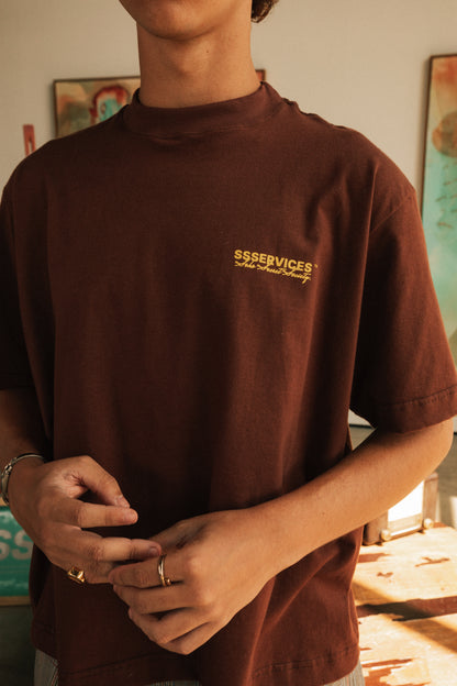 Camisa boxy "Hotel Lobby" Bordô