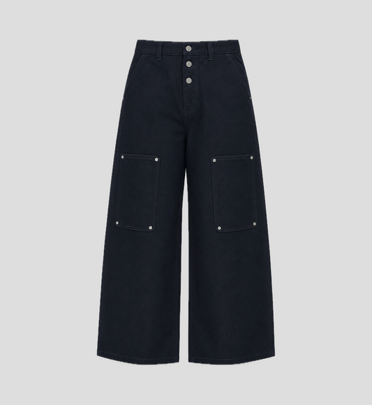 Calça Flare 'Clasp Metal' Raw Jeans