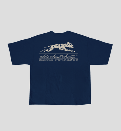 Camiseta Boxy 'Dalmatian' Azul Marinho
