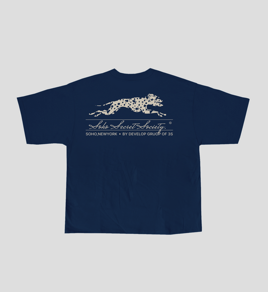 Camiseta Boxy 'Dalmatian' Azul Marinho