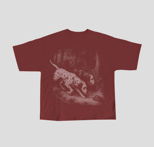 Camiseta Heavy Boxy "Hunter's day" Bordô