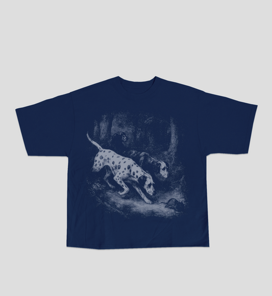 Camiseta Boxy 'Hunter's Day' Azul Marinho