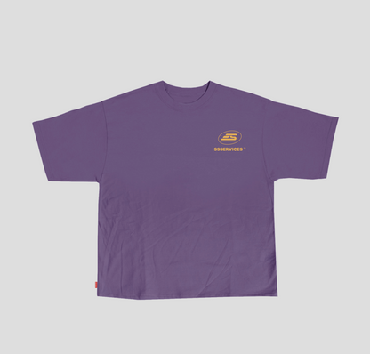 Camisa boxy "SSERVICES Logo" Magenta Estonada