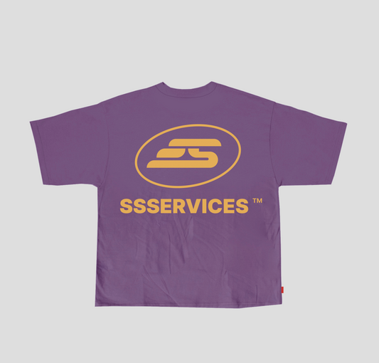 Camisa boxy "SSERVICES Logo" Magenta Estonada