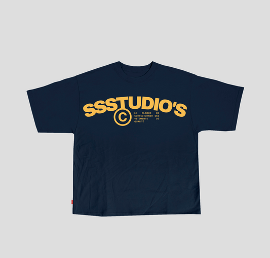 Camisa boxy "SSSTUDIOS" Azul Marinho
